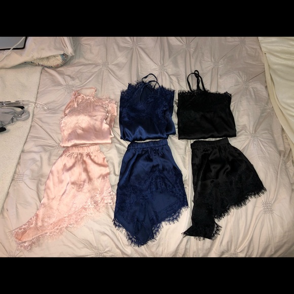 3 Sets BooHoo Eyelash Lace Trim Cami & Short Sz 6 - Picture 7 of 12